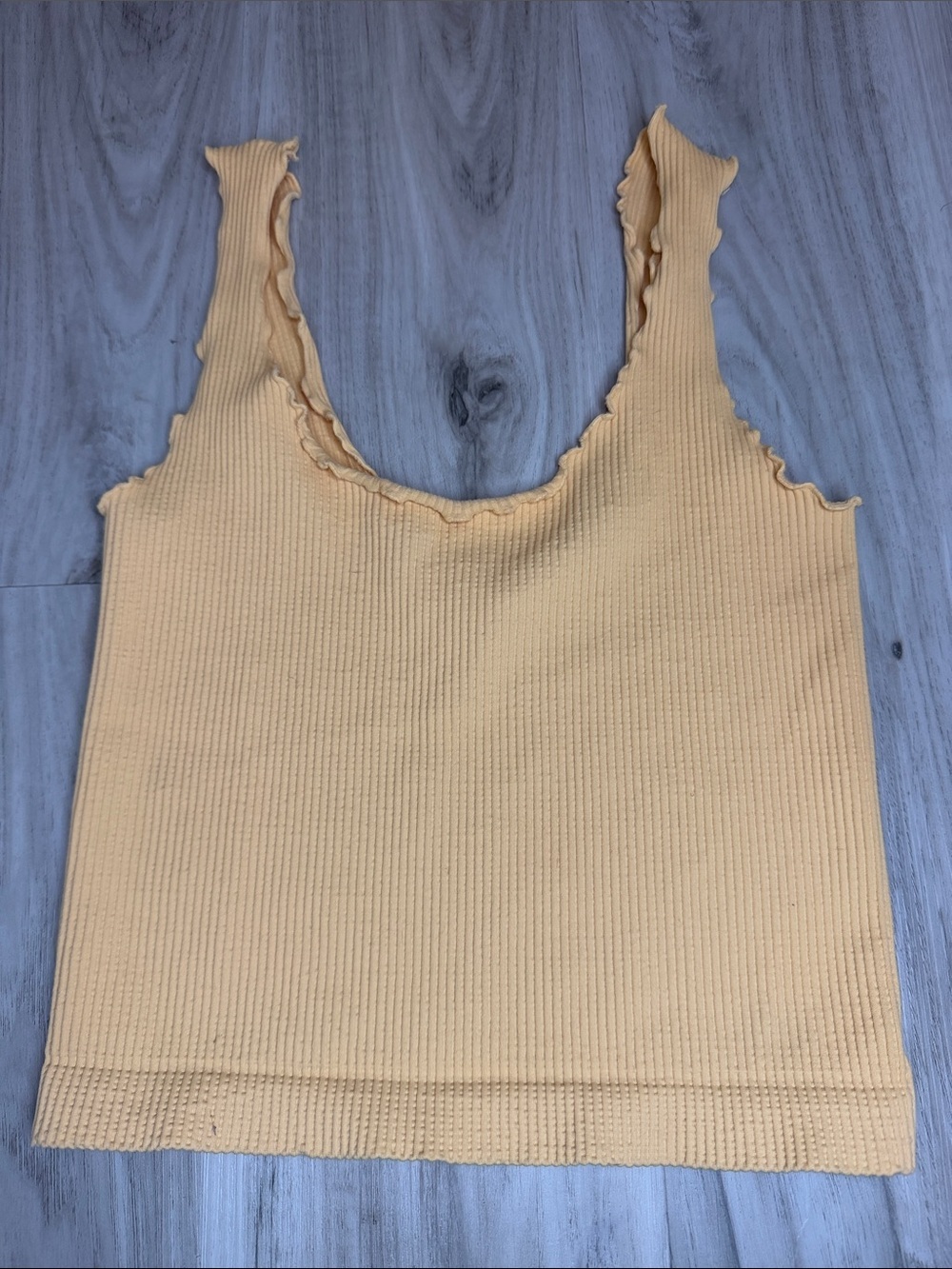 Nikibiki Ribbed Tank Top in Light Yellow o/s